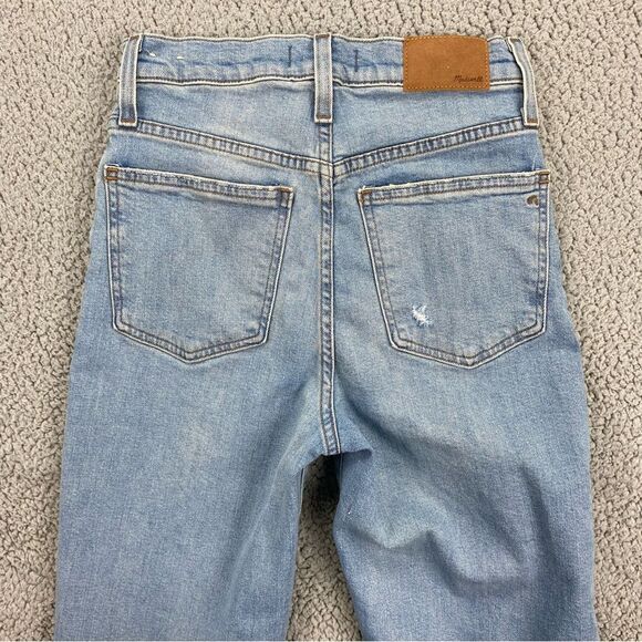 Madewell Perfect Vintage Straight Jean Danby Wash: Knee-Rip Edition  | Size:  24 - Picture 5 of 15